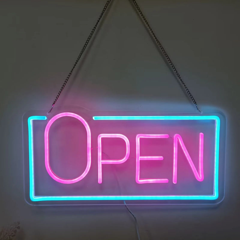 Panneau lumineux ouvert néon LED USB à interrupteur, 5 modèles