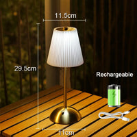 Lampe de table sans fil plissée – version blanche, dimensions et recharge USB