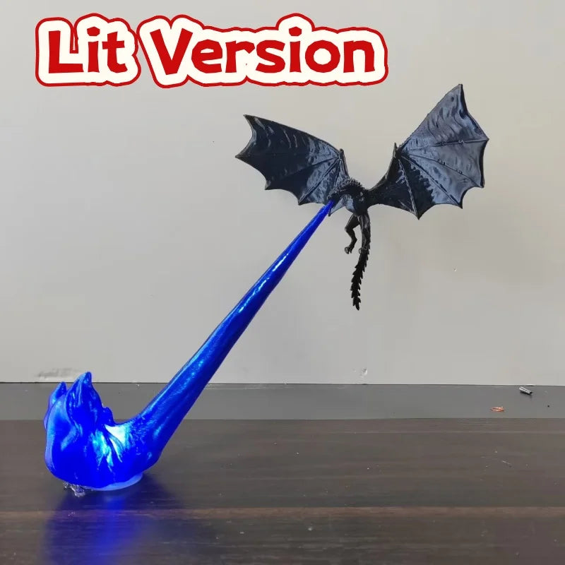 Dragon cracheur de feu – version avec lumière, flamme bleue