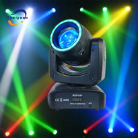Mini lyre LED 100 W – anneau lumineux bleu et faisceaux colorés