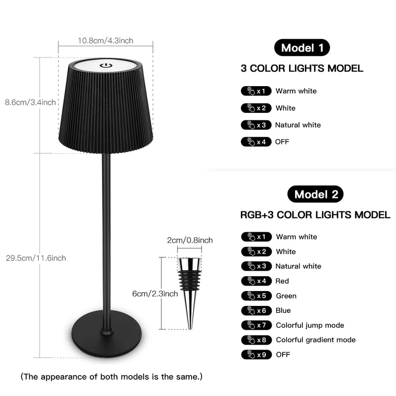 Lampe de table sans fil sur bouteille – vue 10