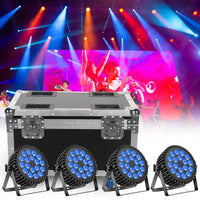 Flight case à roulettes pour 4 projecteurs PAR LED à 18 LED, 4 compartiments, 62,5 cm