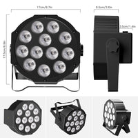 Pack de 4 PAR LED plats – dimensions du projecteur : 17 cm, 17,5 cm et 6,5 cm