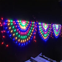 Guirlande paon pour fenêtre, 3 éventails LED multicolores, 8 modes, 3 m