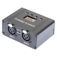 Contrôleur DMX Art-Net – boîtier 2 sorties, côté prises XLR DMX1 et DMX2
