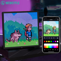 Cadre lumineux LED pixel art programmable avec application Bluetooth, 20 ou 26 cm