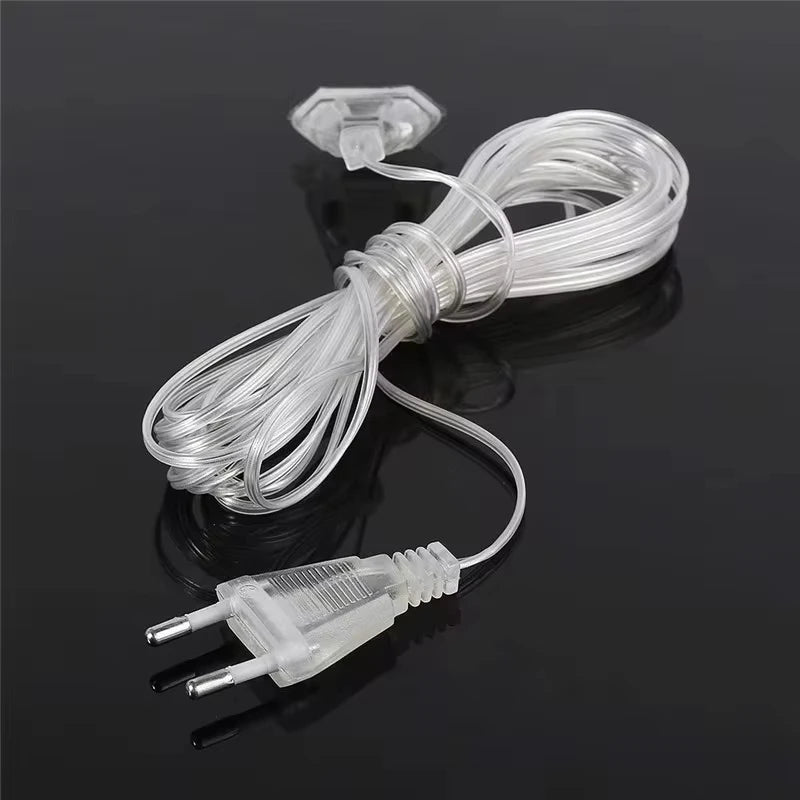 Rideau lumineux stalactites LED blanc chaud, 8 modes, 3 à 12 m