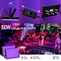 Projecteur lumière noire UV – orientation sur 180°, interrupteur du câble et dos du boîtier