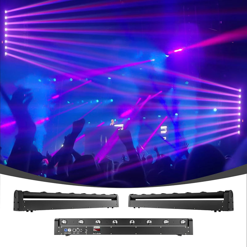 Barre LED à tête mobile 8 x 12 W RGBW, avec ou sans flight case