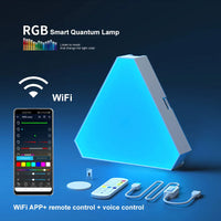 Panneaux LED muraux triangulaires RGB avec application et télécommande, de 1 à 16 panneaux