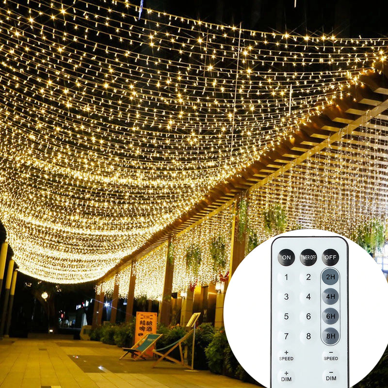 Guirlande lumineuse extérieur pro fil transparent 10 à 100 m, 8 modes