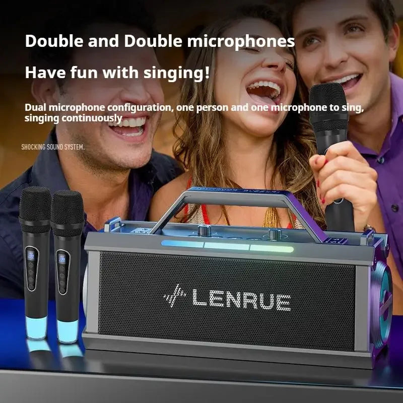 Boombox karaoké Bluetooth – duo qui chante avec deux micros sans fil