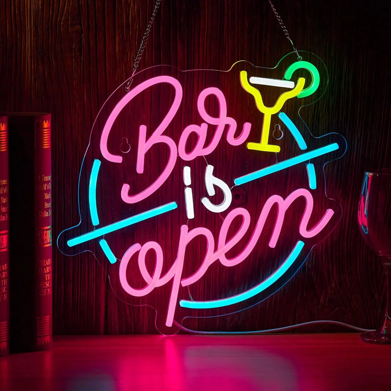 Néon bar LED « Bar Open » à suspendre, USB, 10 modèles