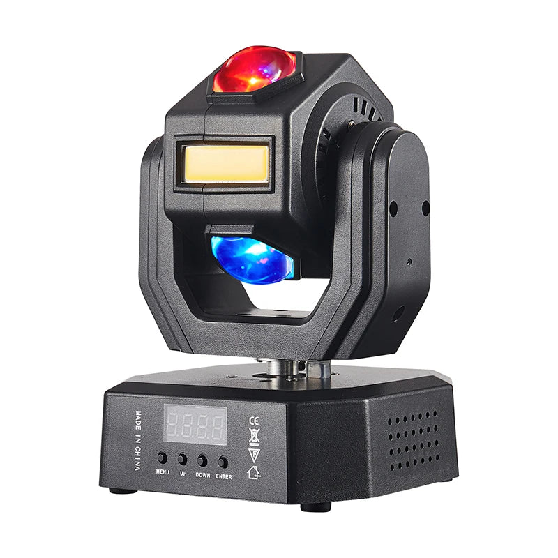 Mini lyre LED 50 W, faisceaux colorés, flash doré, DMX 13 canaux, télécommande