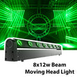 Barre LED à tête mobile 8 x 12 W RGBW, 107 cm, DMX 10 ou 38 canaux