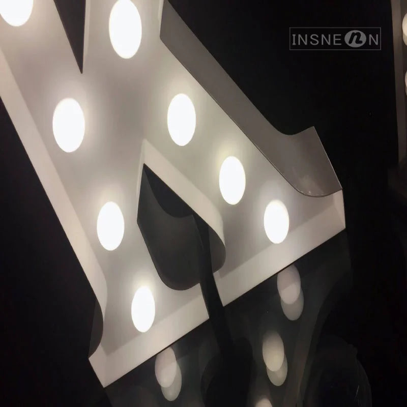 Lettre lumineuse géante à ampoules LED, lettres chapiteau 3D de 70 à 120 cm, blanc ou RGB