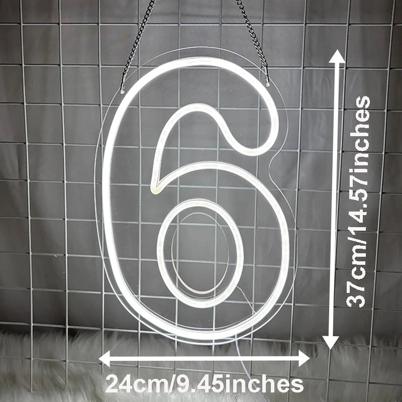 Néon LED mural chiffre ou étoile d'anniversaire – vue 11