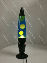 Lampe à lave rétro – cire jaune qui monte dans le liquide bleu