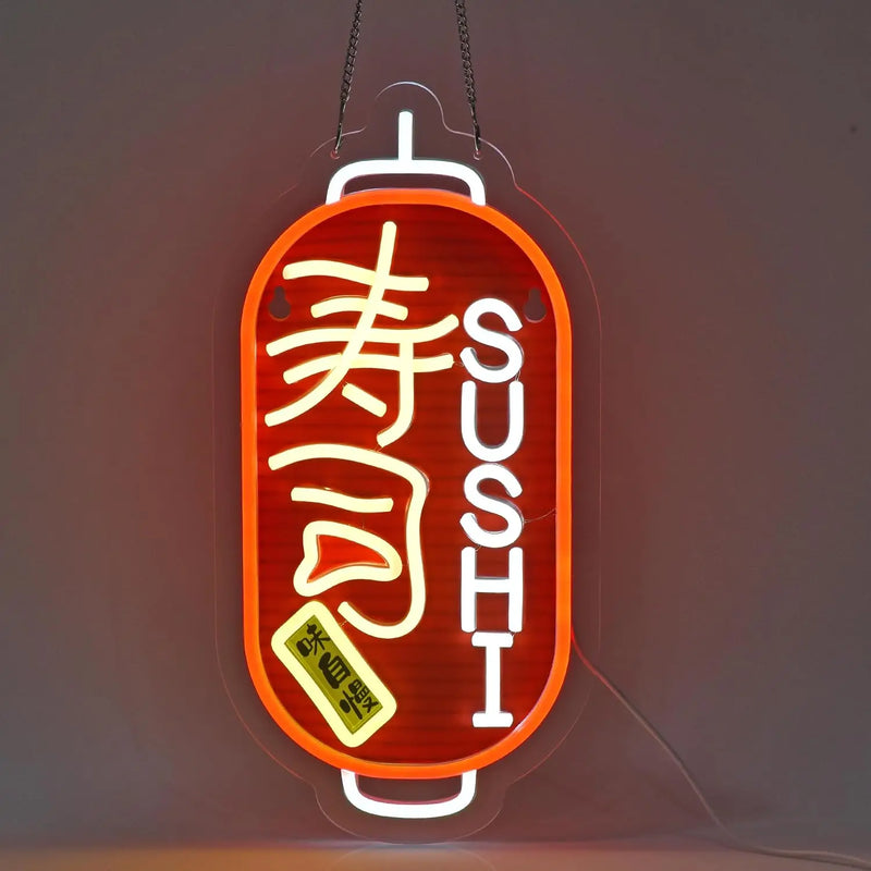 Enseigne néon sushi – modèle lanterne japonaise SUSHI