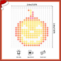 Rideau lumineux de Noël pour façade – motif citrouille, 2,4 x 2,4 m