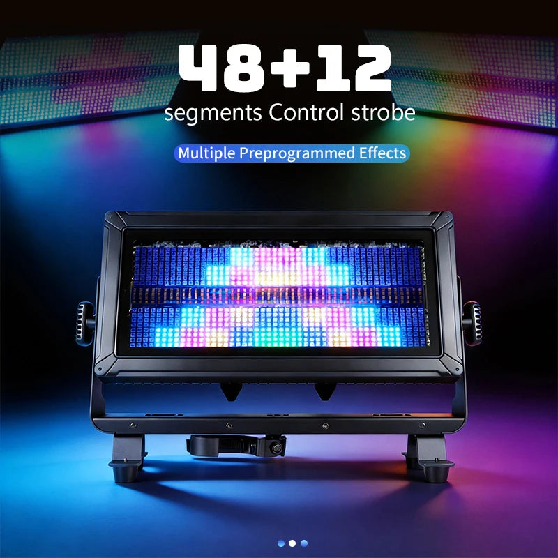 Stroboscope LED étanche IP65 à 48 + 12 segments, 864 LED, DMX, de 1 à 6 appareils