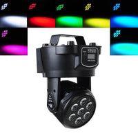 Lot de 2 mini lyres LED wash 7 x 12 W RGBW – lyre inclinée et couleurs de faisceaux