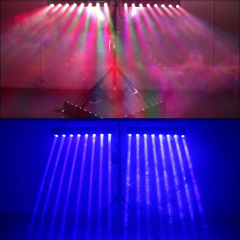 Barre LED à tête mobile 8 x 12 W RGBW, 107 cm, DMX 10 ou 38 canaux