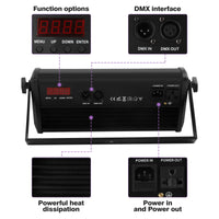 Lot de 2 projecteurs muraux LED RGB 48 LED, 80 W, DMX, effet arc-en-ciel
