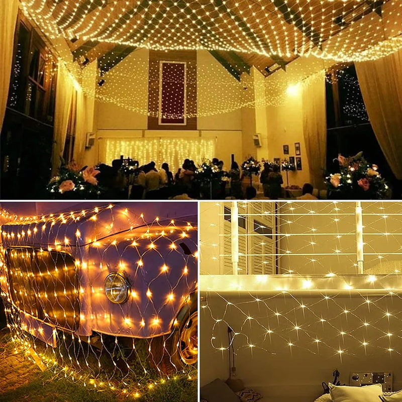 Filet lumineux LED extérieur 220 V, 4 couleurs, 1,5 x 1,5 à 3 x 2 m