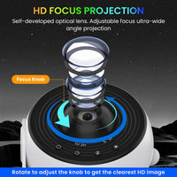 Projecteur galaxie globe Pro – mise au point HD par le bouton de focalisation et lentille interne