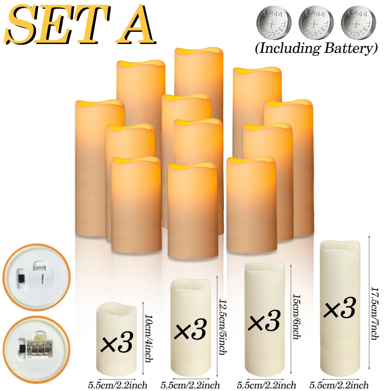 Bougies pilier LED ivoire – vue 23