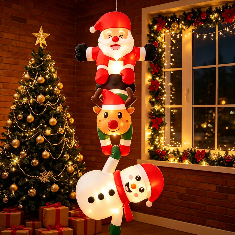 Père Noël, renne et bonhomme de neige gonflables LED de 2,4 m