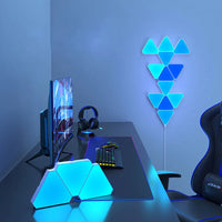 Panneaux LED muraux triangulaires RGB avec application et télécommande, de 1 à 16 panneaux