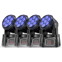 Lyre LED wash 7 x 15 W RGBW, à l'unité ou par lot, télécommande, DMX