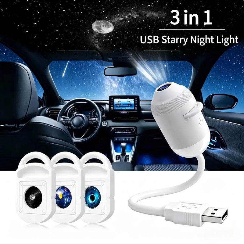 Projecteur ciel étoilé USB sur bras flexible, veilleuse, 1 à 24 films