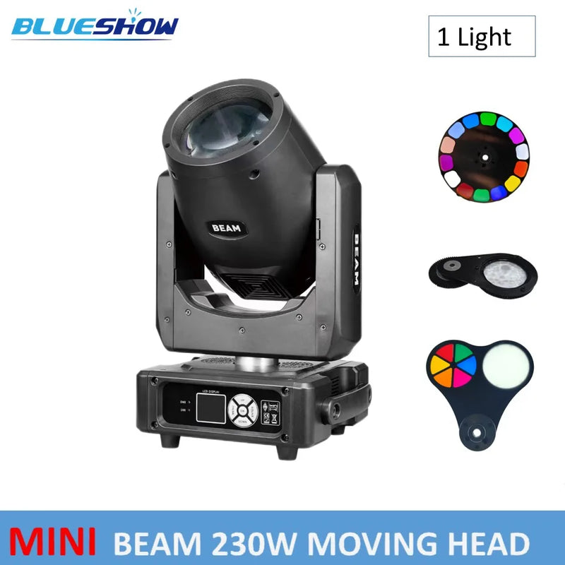 Mini lyre beam 7R 230 W – une lyre avec sa roue de couleurs et ses prismes
