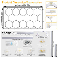Plafonnier LED hexagonal garage blanc 6500 K, 1 à 14 hexagones