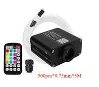Kit plafond étoilé fibre optique RGBW 16 W, application Bluetooth et télécommande