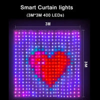 Rideau lumineux 400 LED – schéma du format 3 x 3 m, 400 LED