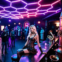 Barres LED hexagonales RGB 85-265 V, 3 à 14 hexagones, application Bluetooth