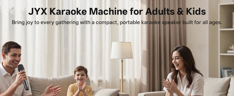 Enceinte karaoké familiale – karaoké pour adultes et enfants dans un salon