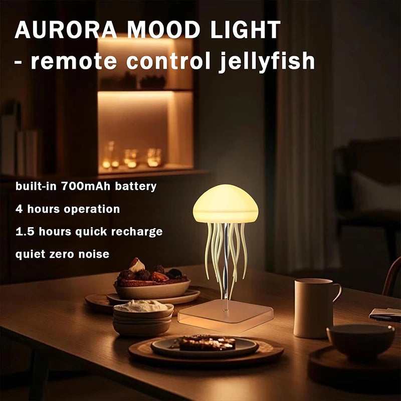 Lampe méduse LED, veilleuse rechargeable à 9 tentacules, télécommande