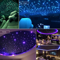 Kit plafond étoilé fibre optique RGBW 16 W, application Bluetooth et télécommande