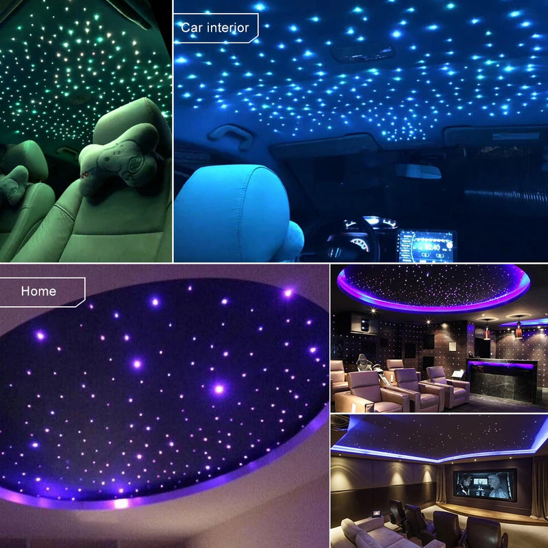 Kit plafond étoilé fibre optique RGBW 16 W, application Bluetooth et télécommande