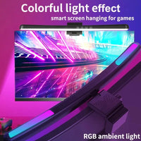 Barre lumineuse écran incurvée – effet lumineux coloré au-dessus d'un écran