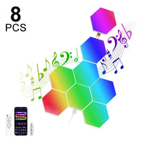 Panneaux LED hexagonaux muraux – lot de 8 panneaux en couleurs