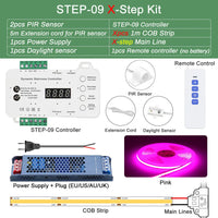 Bande LED escalier COB à détecteur de mouvement – kit en rose
