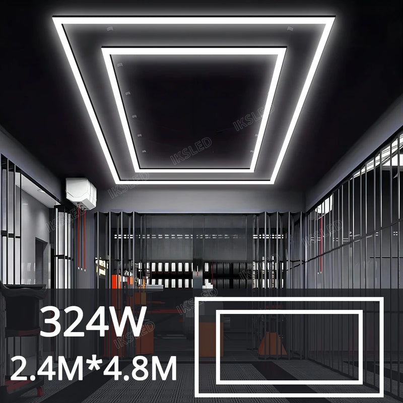 Plafonnier LED garage 6500 K, 5 hexagones, cadres ou croix à chevrons
