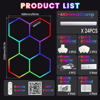 Barres LED hexagonales RGB – vue 20