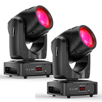 Lot de 2 lyres LED beam 200 W, 18 prismes, 7 gobos, DMX